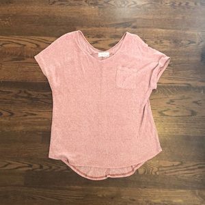 Pink Rose Pink Soft Knit T-Shirt, Size L